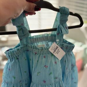 GAP Light Blue Baby Dress with Silver Sandals.